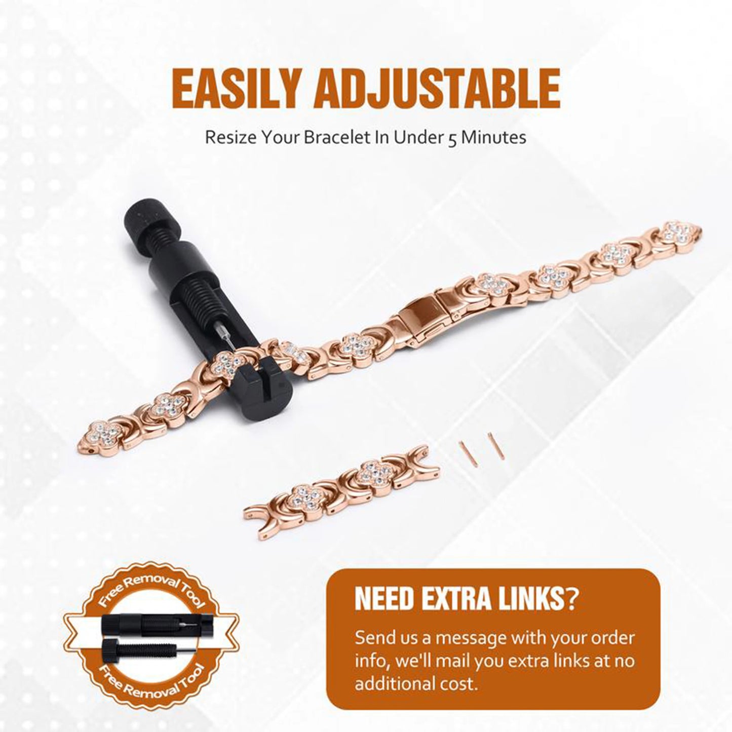 Lucky Grass Purple  Copper Magnetic Bracelet, Ladies' Bracelet; Copper Bracelet; Titanium Steel Jewelry Gift