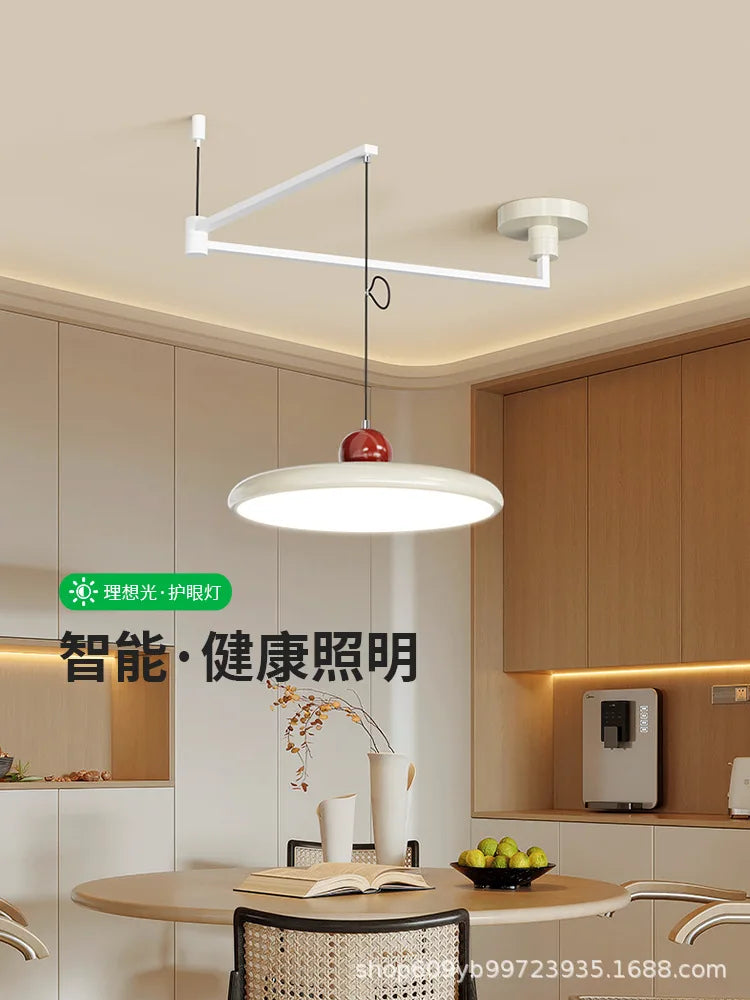 Movable Rocker Arm Restaurant Chandelier Modern Simple Table Light Advanced French Full Spectrum Eye Protection Light