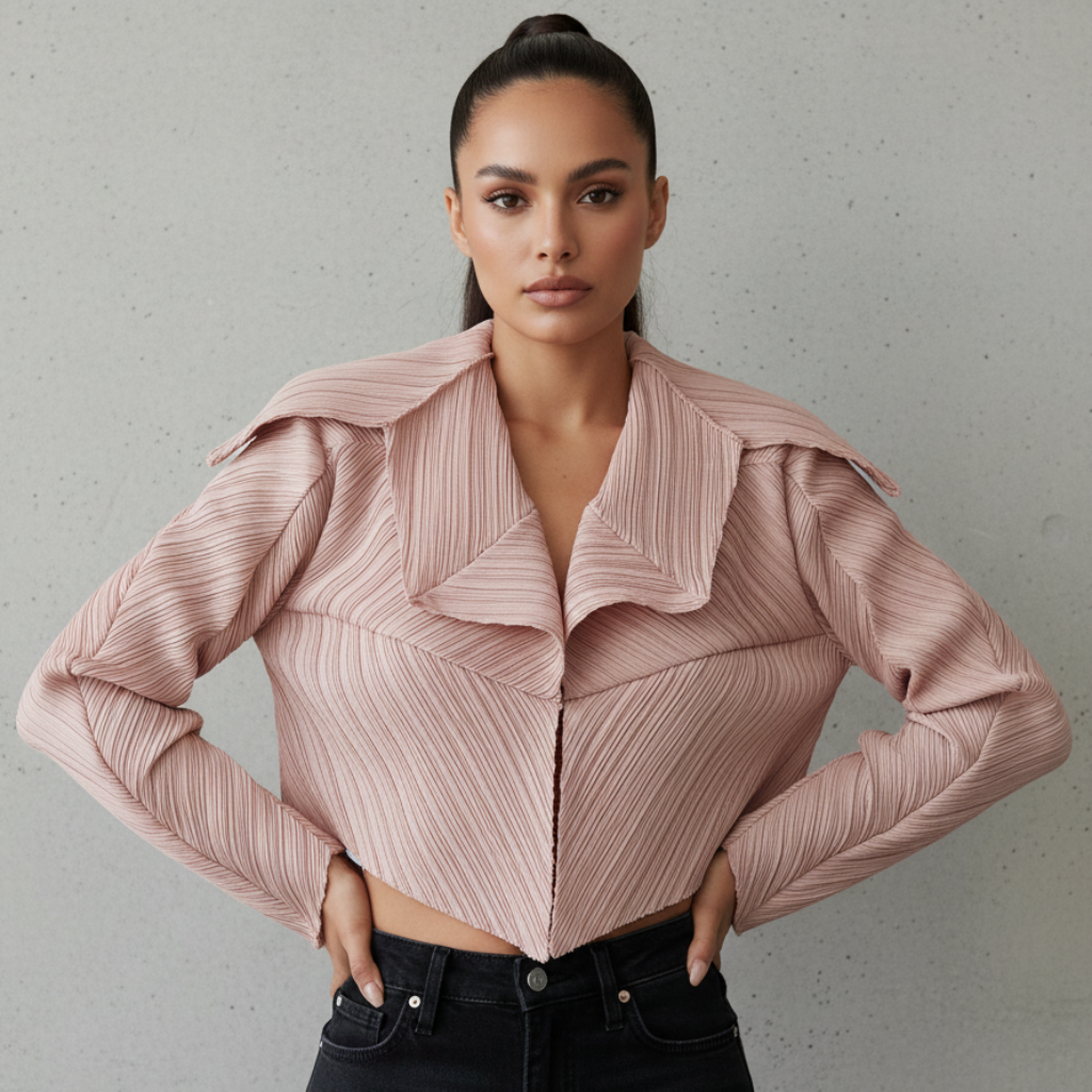 Women Irregular Jacket Coat Laple Open Stitch Short Style Full Sleeve Autumn Summer 2026 New Female Loose Casual 15KB745
