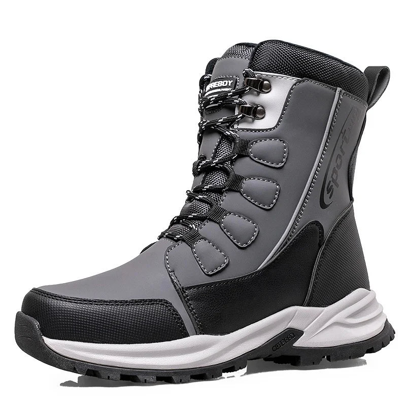 2026 New arrival Winter Men Snow Boots Warm Plush Men's Boots Waterproof High-top Ankle Boots Non-slip Men's Hiking Sneakers