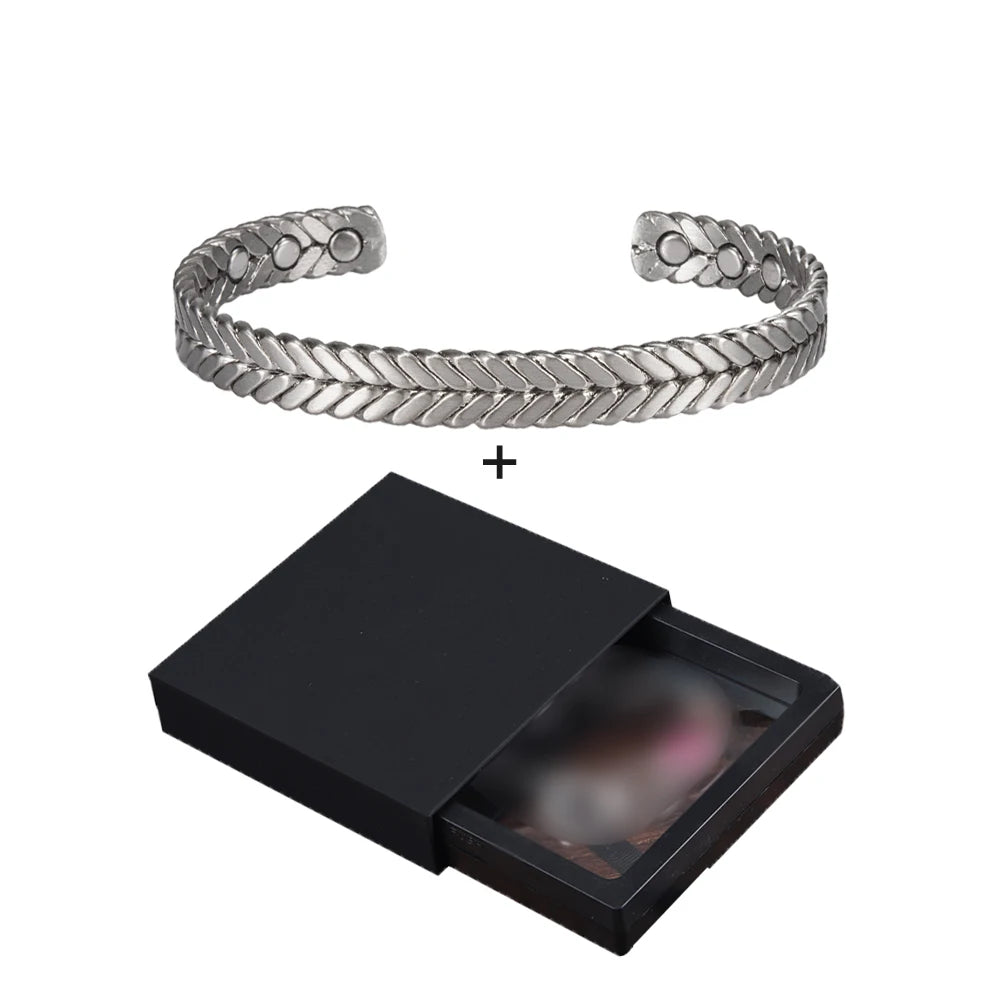 Vinterly Twisted Copper Magnetic Bracelets Arthritis Energy Rose Magnet Bangles Benefits Adjustable Open Cuff Jewelry for Women