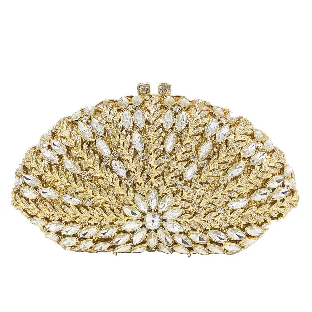 Wedding Green/Blue Purse Crystal Bridal Clutches Bags Rhinestone Lady Diamond Party Handbags Prom Formal Purses Bag