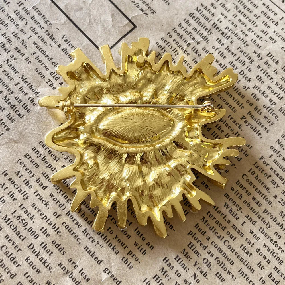 Baroque Style Metal Golden Plated Eyes Tassel Dangle Earrings Ring Brooch For Women Fashion Jewelry Exaggerated Accessories