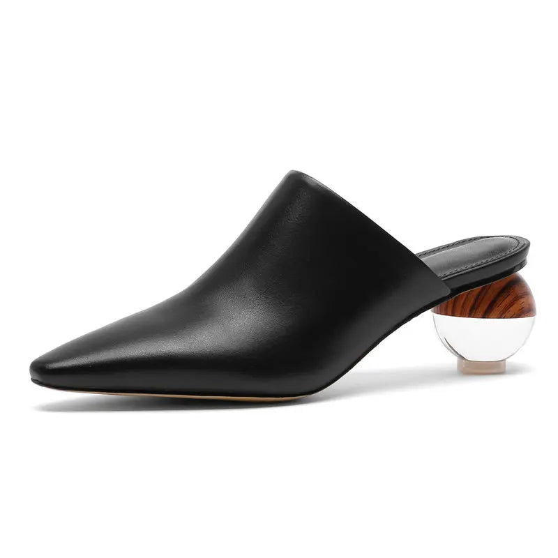 2025 Summer Fashion New Muller Shoes Women European Fashion Station Baotou Slippers Half-supported Outdoor Sandals Fashion Shoes