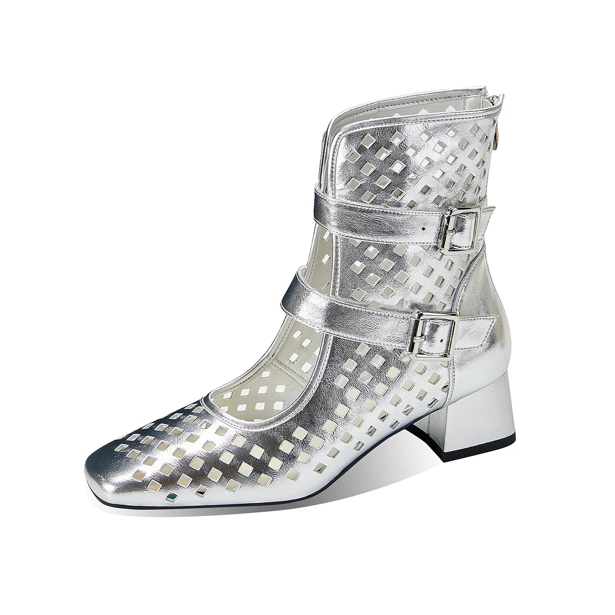 Sexy Brand Luxury Gold Gladiator Sandals Platform Beige Summer Mesh Grid Ankle Boots Roman Sandals For Woman Genuine Leather