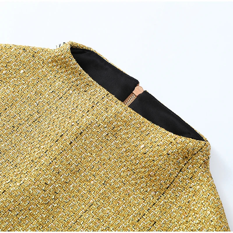 Elegant Chic Gold Sparkle Capelet Top Shiny Tweed Shoulder Wrap Turtleneck Short Cloak New Lady Evening Club Party Tops 2026