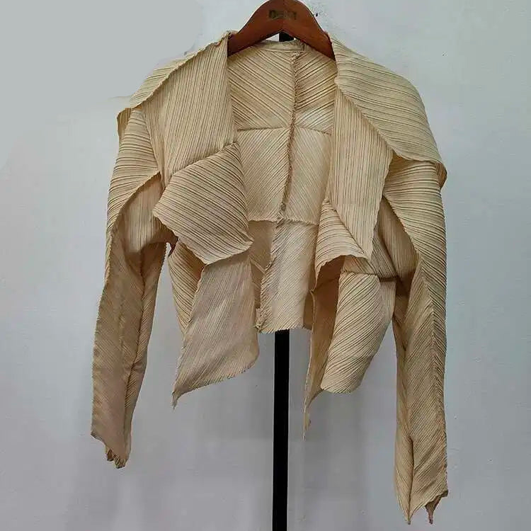 Women Irregular Jacket Coat Laple Open Stitch Short Style Full Sleeve Autumn Summer 2026 New Female Loose Casual 15KB745