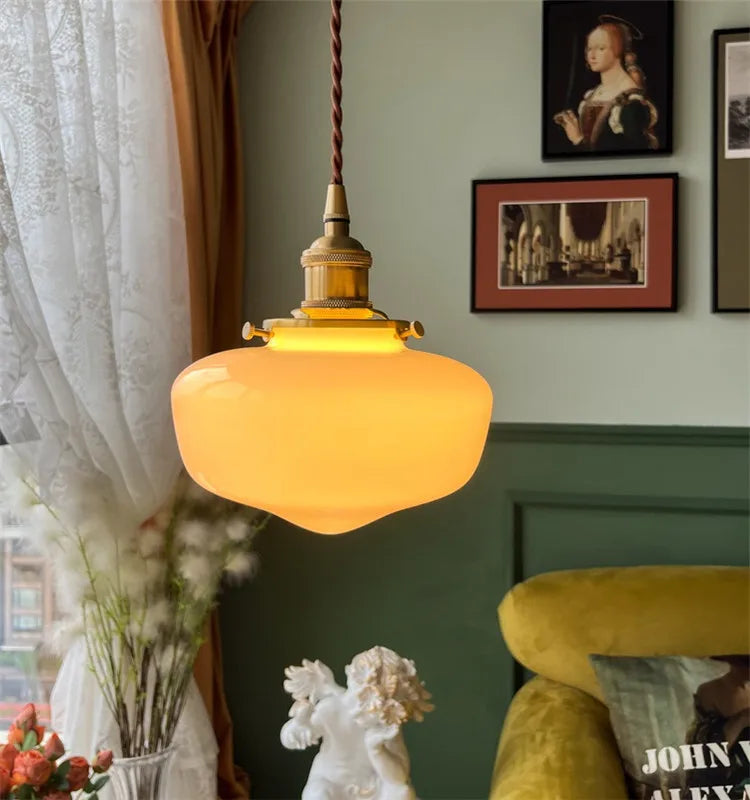Art Deco Style Opaline Glass  light.  White Opaline Glass LED Pendant Lamp Beside Home Bathroom Bedroom Living Room Light Nordic Modern Hanglamp Lampara