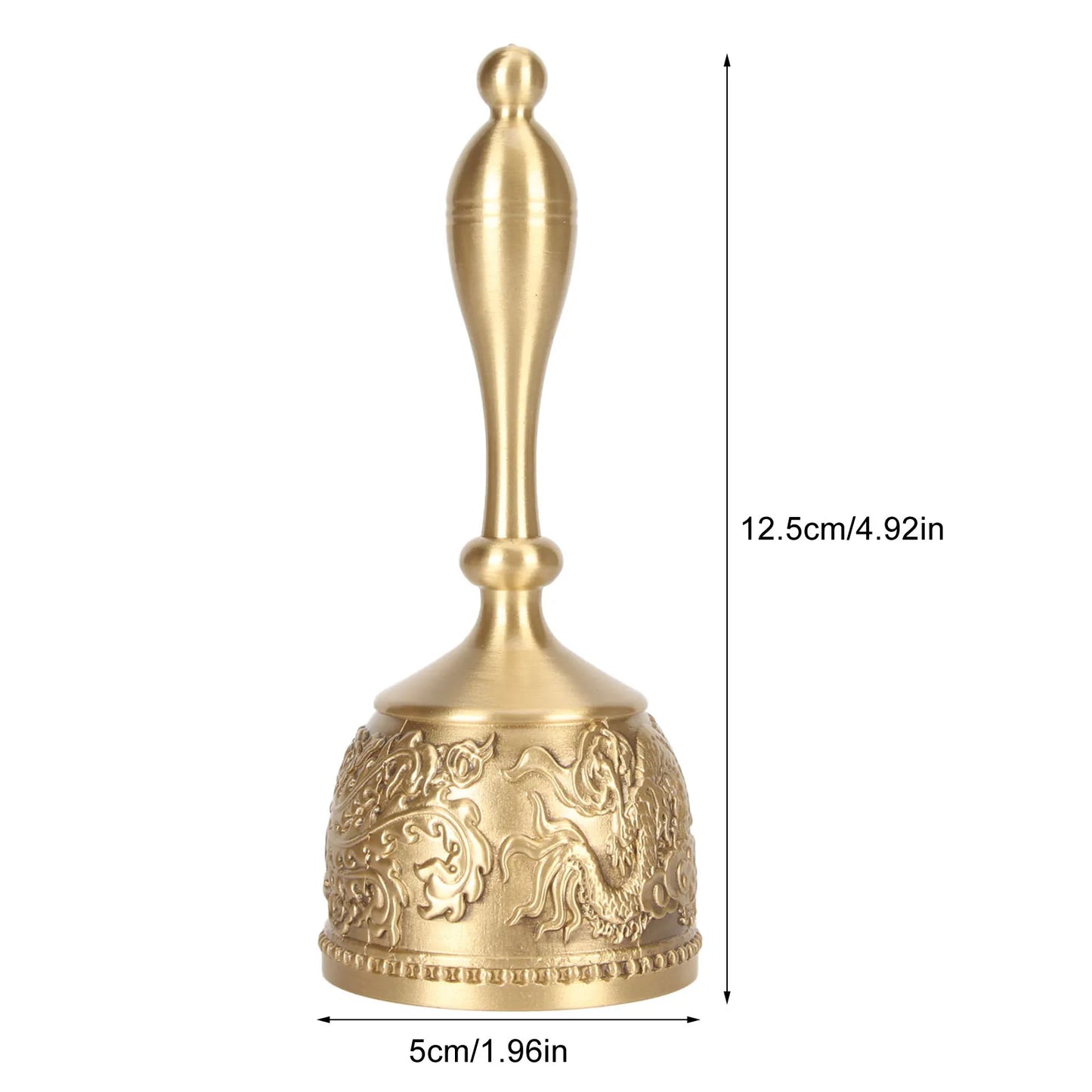 Brass Hand Call Bell Sturdy Handle Decorative Loud Ringing Bell for Home Restaurant Christmas Birthday Weddings Decoration