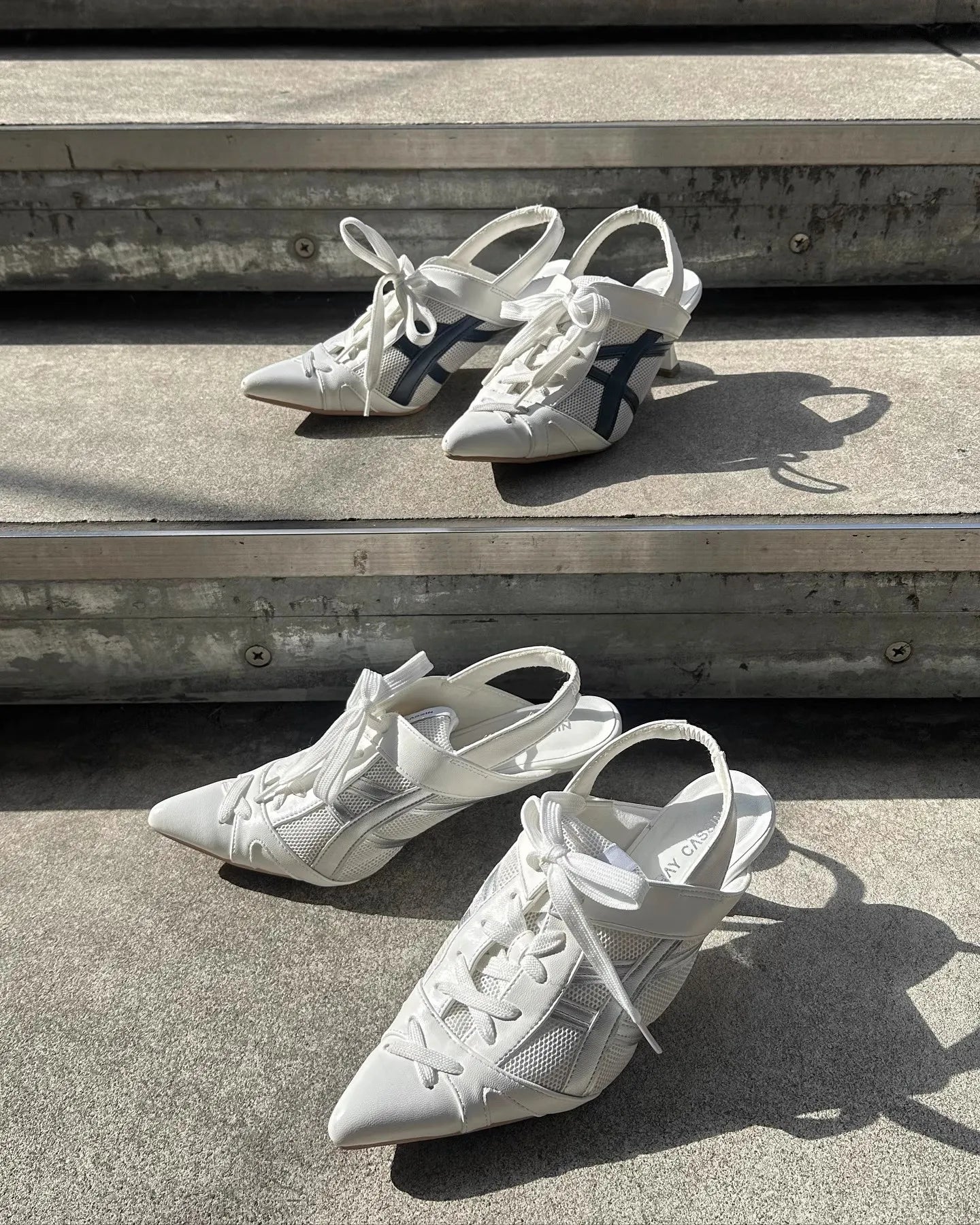 Niche Japanese Style Women's Sports High-heeles College Girls Pointed Mesh Strap Sport Single Shoes Strap Temperament High Heels