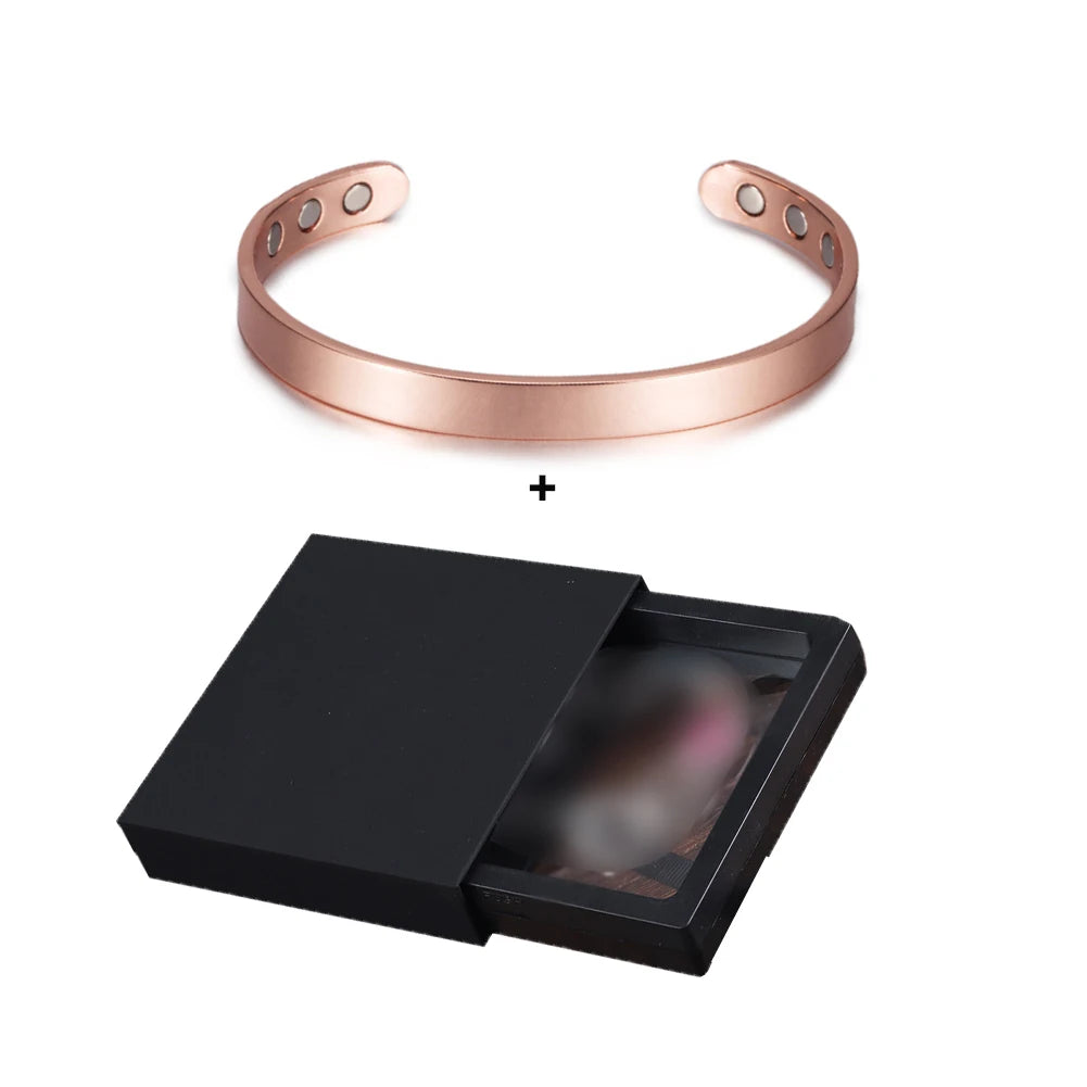 Pure Copper Bracelets for Women Arthritis Pain Relief Adjustable Magnetic Bangles Benefits Healing Energy Minimalist Jewelry