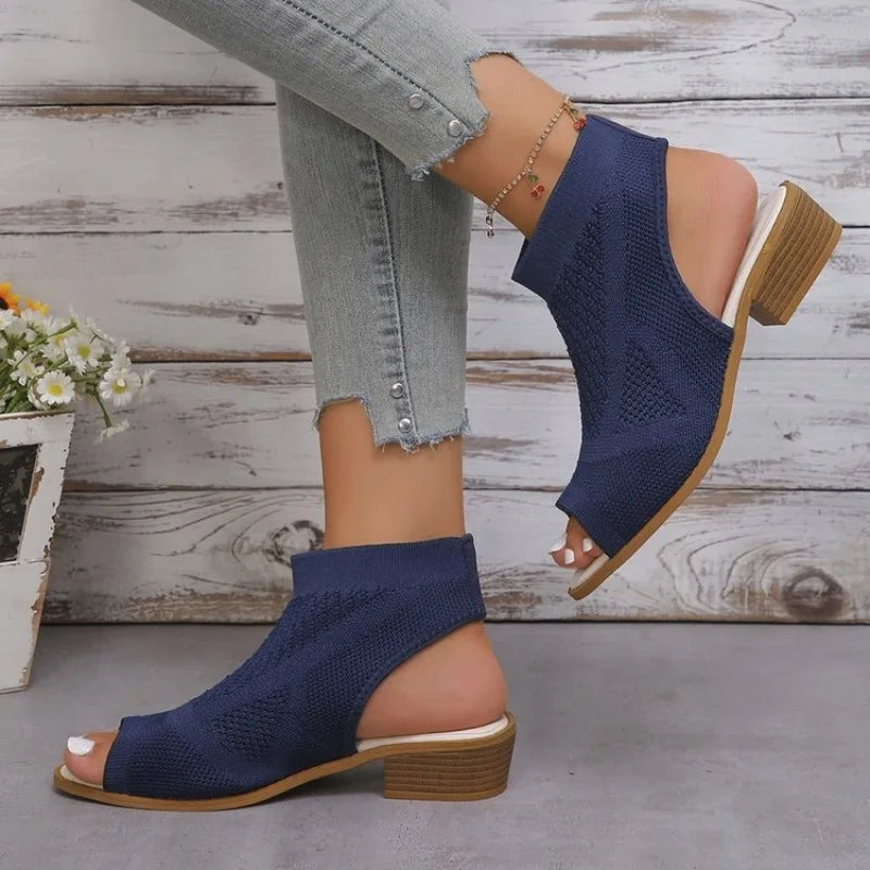 Sandals Fashion Summer Versatile Women Shoe Soft Non Slip Knitted Flat Shoes Breathable Hollow Fish Mouth Designer Shoes