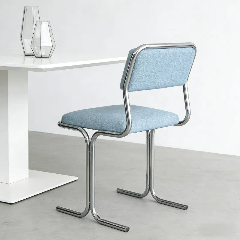 Bauhaus Style Dining Chair Modern Stainless Steel Counter Stool Retro Designer Living Room Chair Creative Kitchen Island Seats
