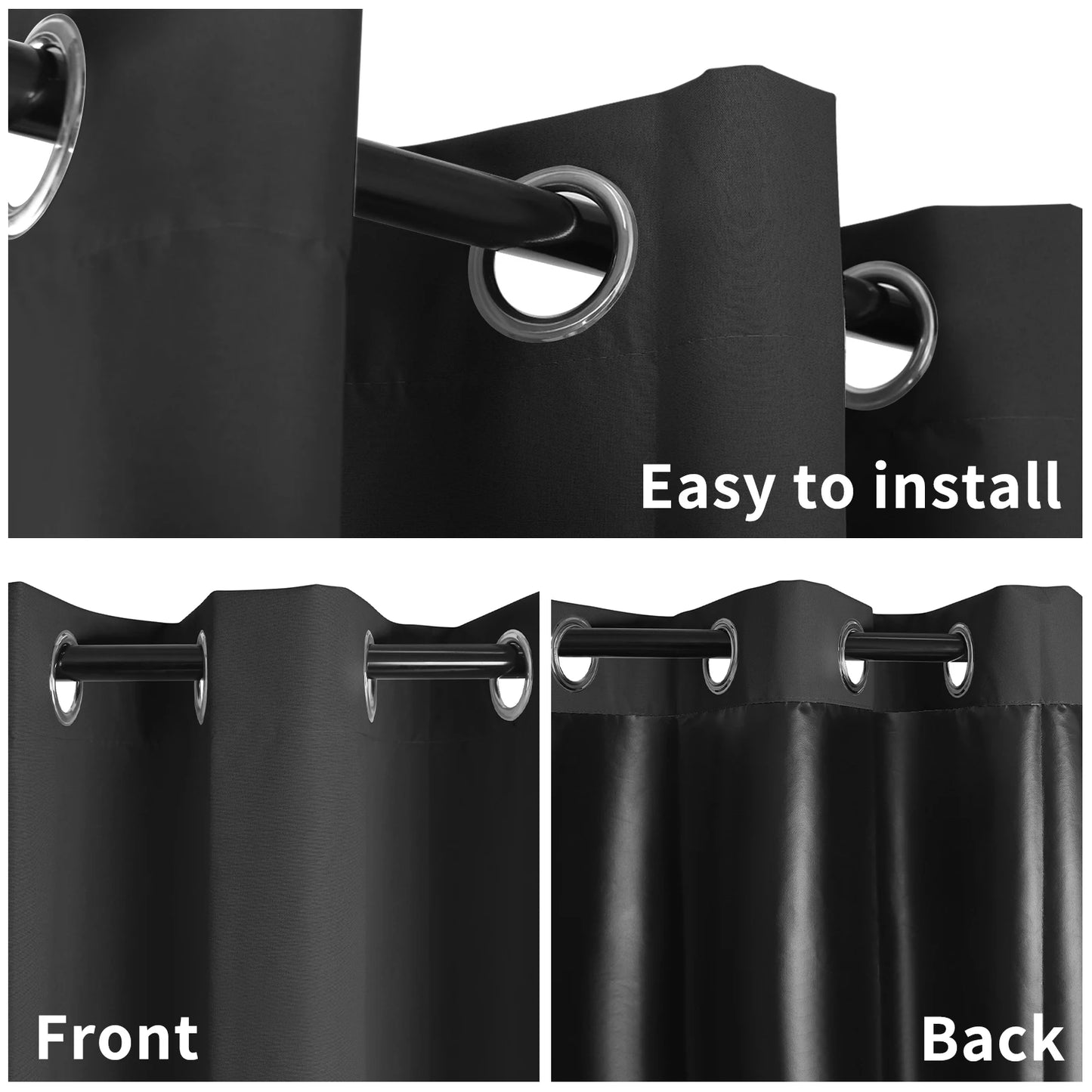 Blackout Curtains Eyelet 100% Light Blocking Thermal Insulated Curtains for Bedroom Living Room Darkening Drapes Door Curtains