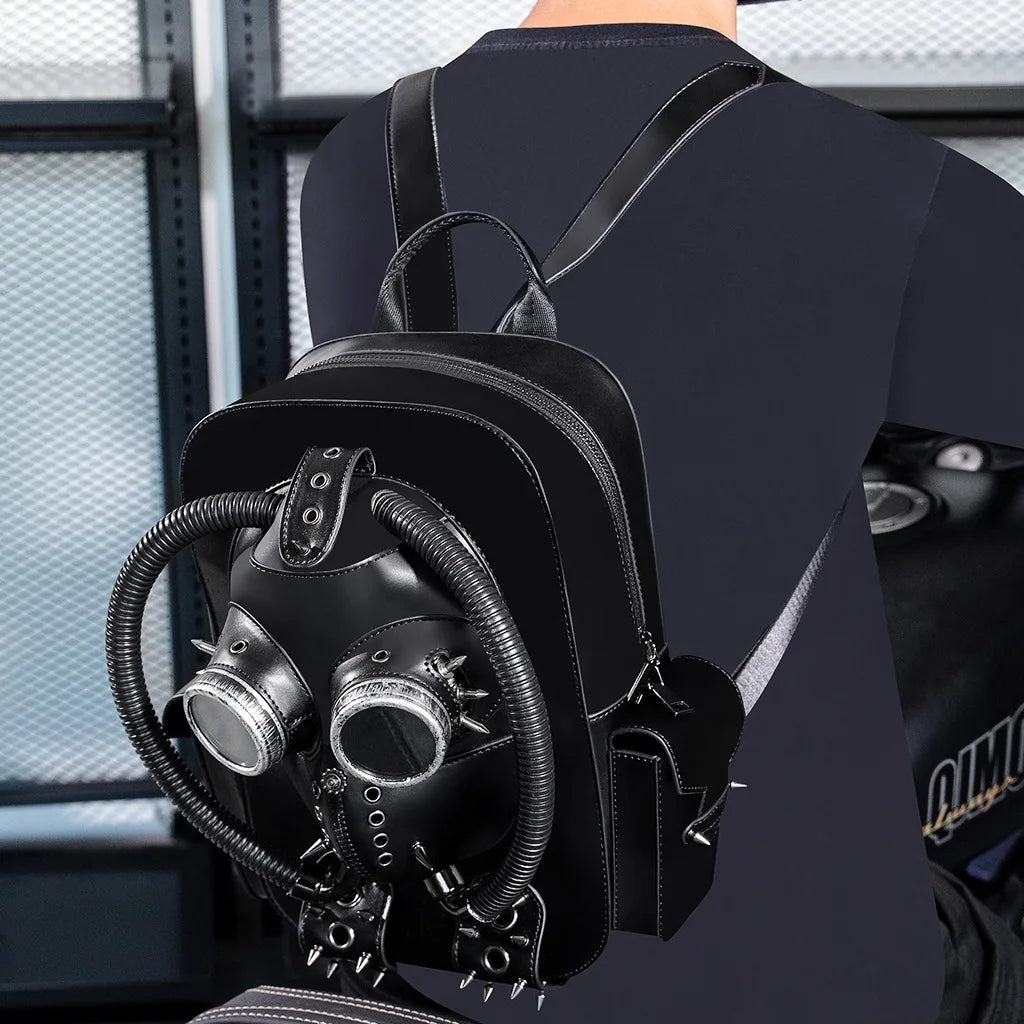 Halloween Punk Large Capacity Backpack Creative Niche Handbag Gothic Style Bookbag Heavy Industry Creative Computer Handbag