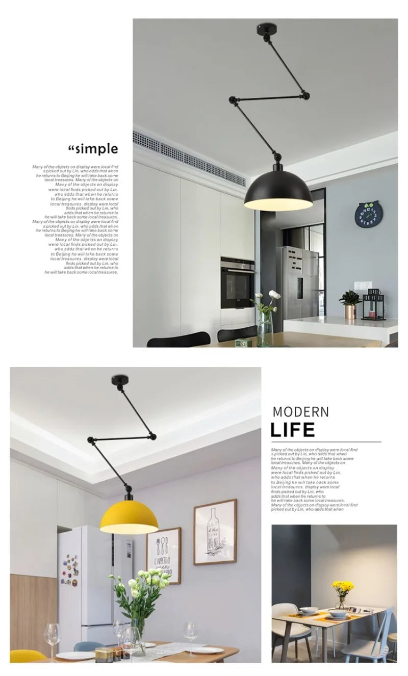 Nordic Modern Retractable Chandelier Restaurant Kitchen Living Room Bedroom Island Lamp Dining Room Home Decor Hanging Lighting