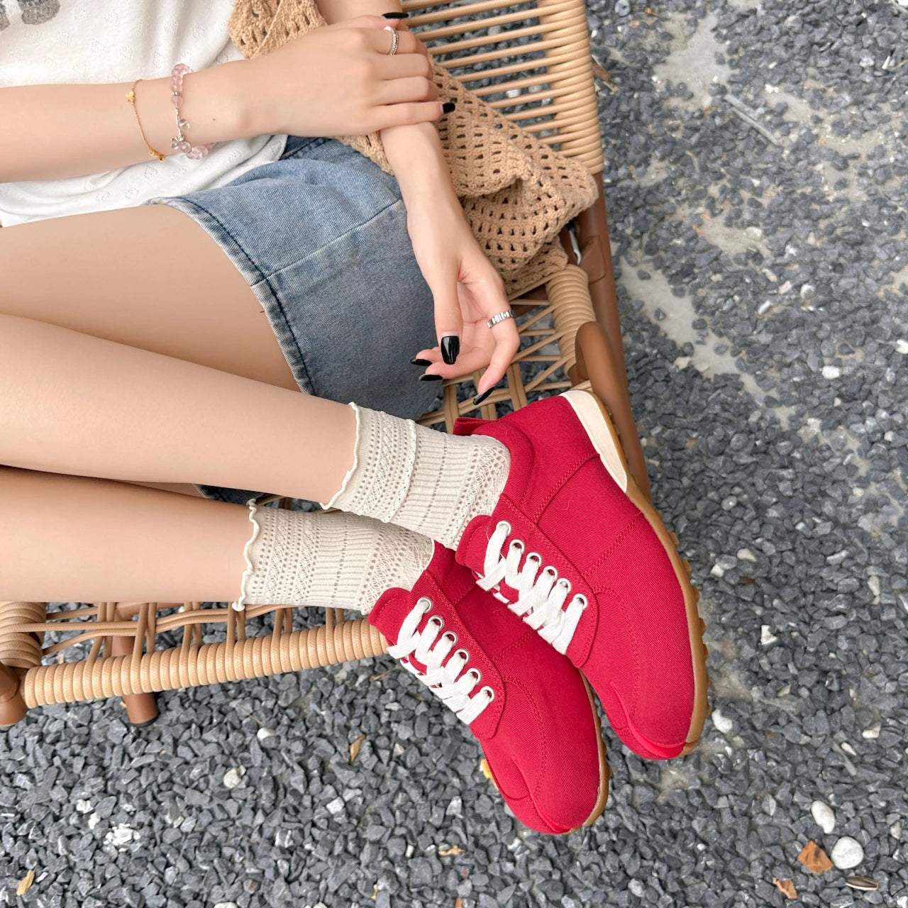 German Training Shoes Women's 2026 Summer Lace Up Forrest Gump Shoes Women's Split Toe Breathable Sports Shoes