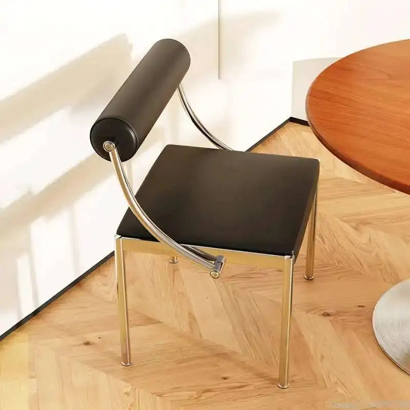 Designer Dining Chair Vintage Style Stainless Steel Study Bedroom Makeup Chair Dresser Furniture