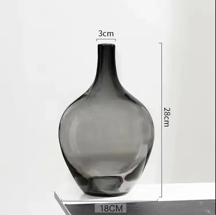 Japanese Style Big Belly Clear Glass Vase Living Room Decoration Simple Ins Home Room Decoration Wedding Decoration
