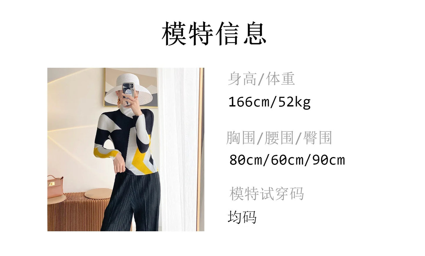 Miyake Pleated Contrasting Colors T-shirt Women Half Turtleneck Skinny Pullover 2025 Summer Fashion Female Clothing