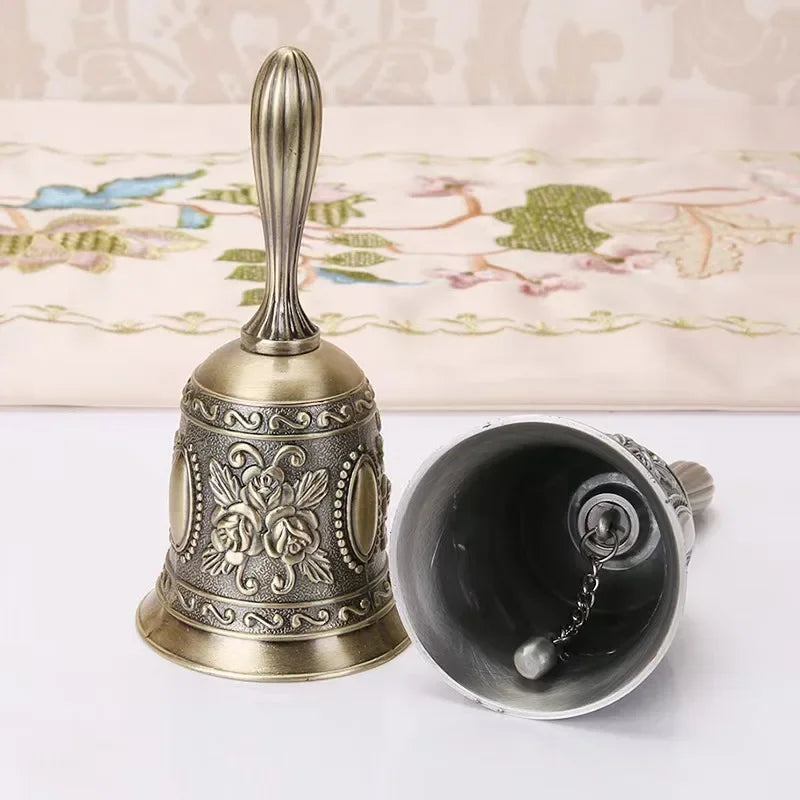 Brass Bronze Handicraft Bell Metal Call Bells Alarm Hand Held Service Call Bell Desktop Bell Tea Dinner Bell Bronze Christams Bell