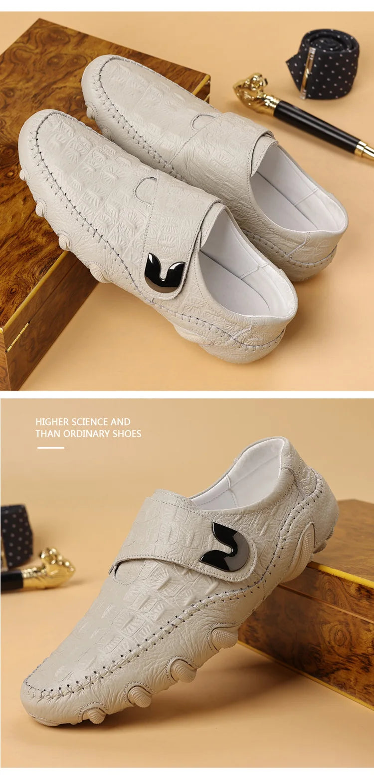 Men's Shoes Genuine Leather Luxury Crocodile Pattern Business Casual Shoes Men Loafers Mocassins High-quality Men's Dress Shoes