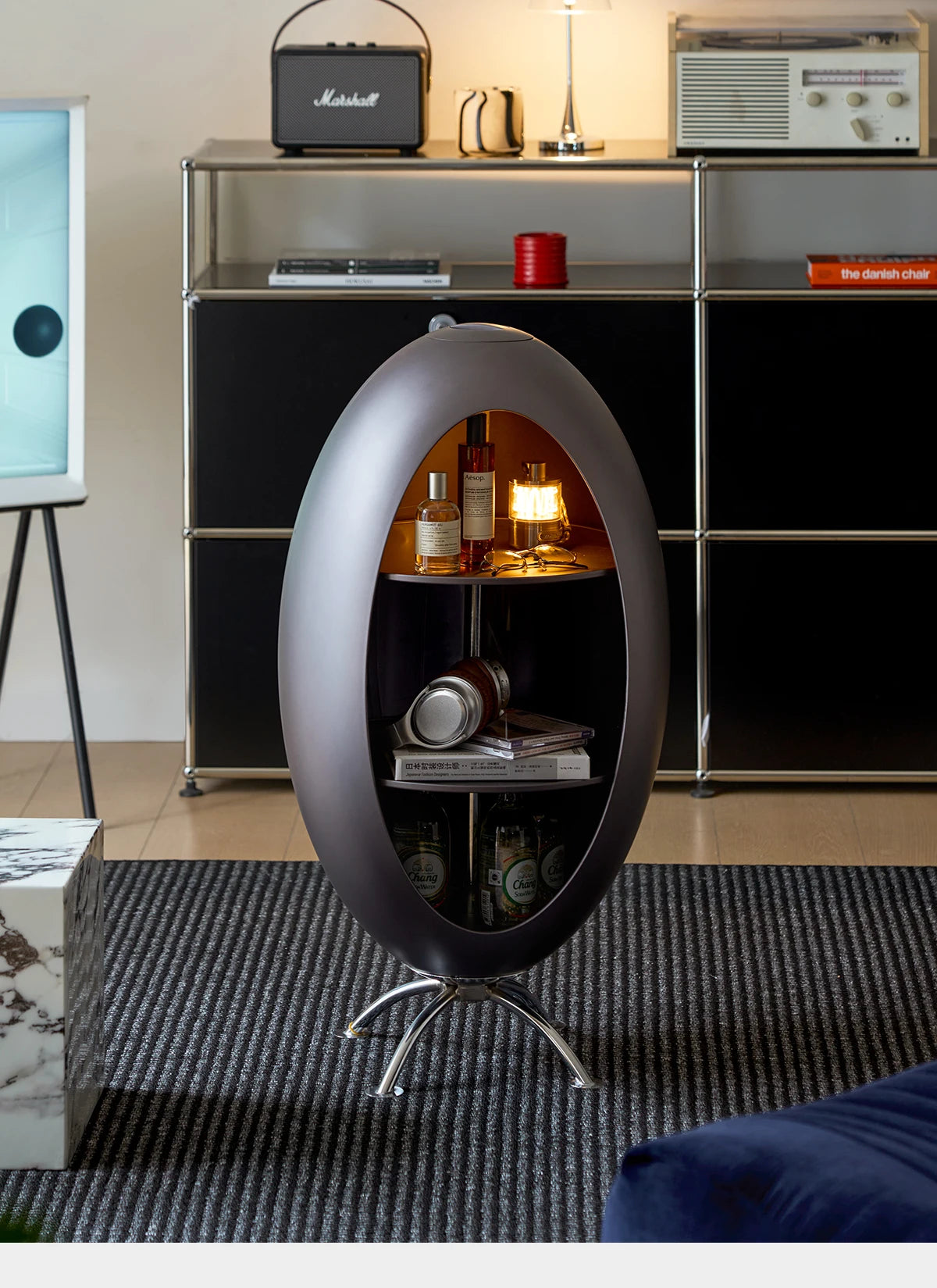 Home Decor Creative Rocket Cabinet Living Room Sofa Side Corner Snack Storage Rack Children's Room Multi Functional Bookshelf