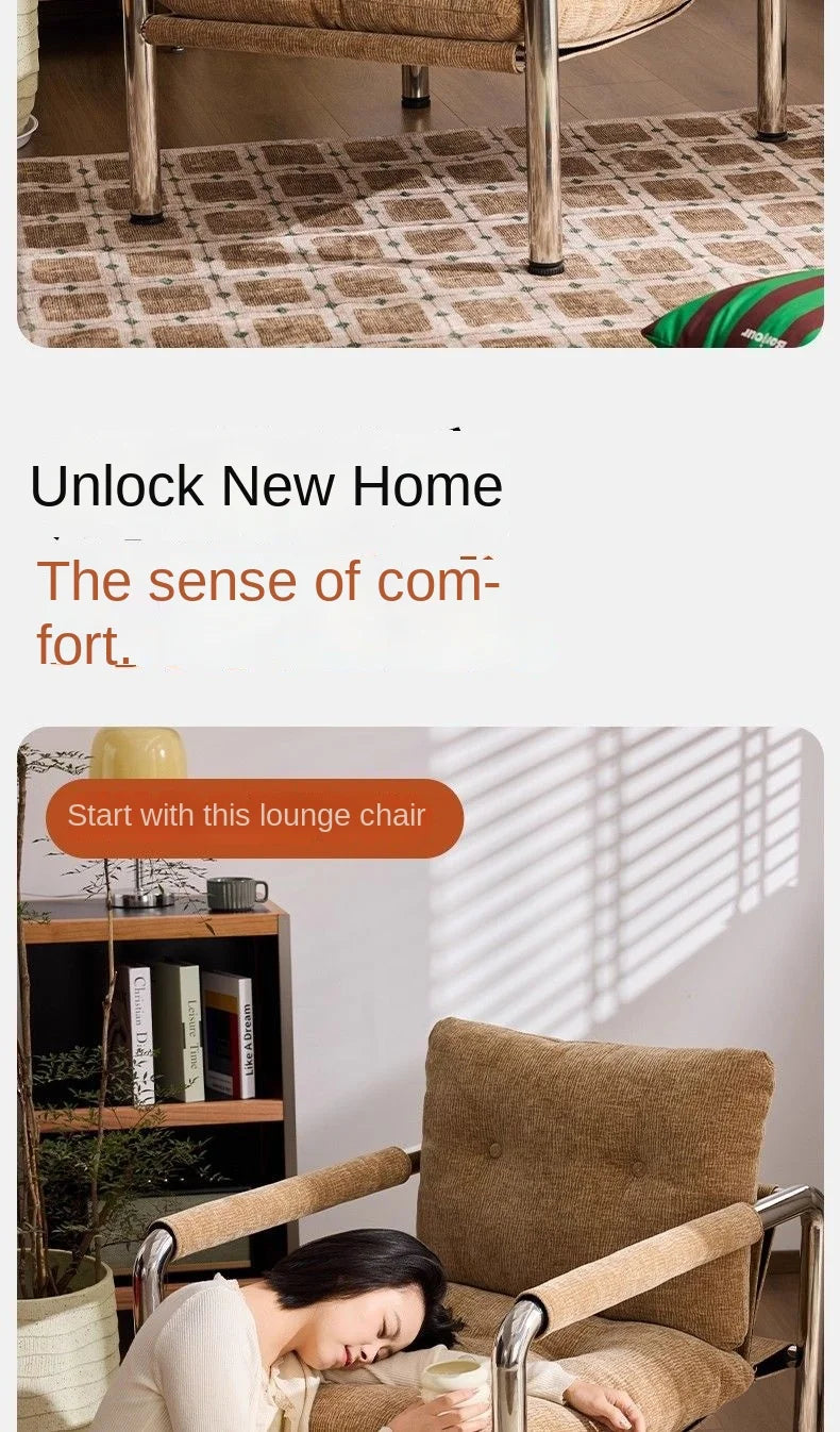 MOMO New Italian-style Bauhaus Lounge Chair Living Room Lazy Single Sofa Chair Light Luxury Premium Feeling Sofa Chair