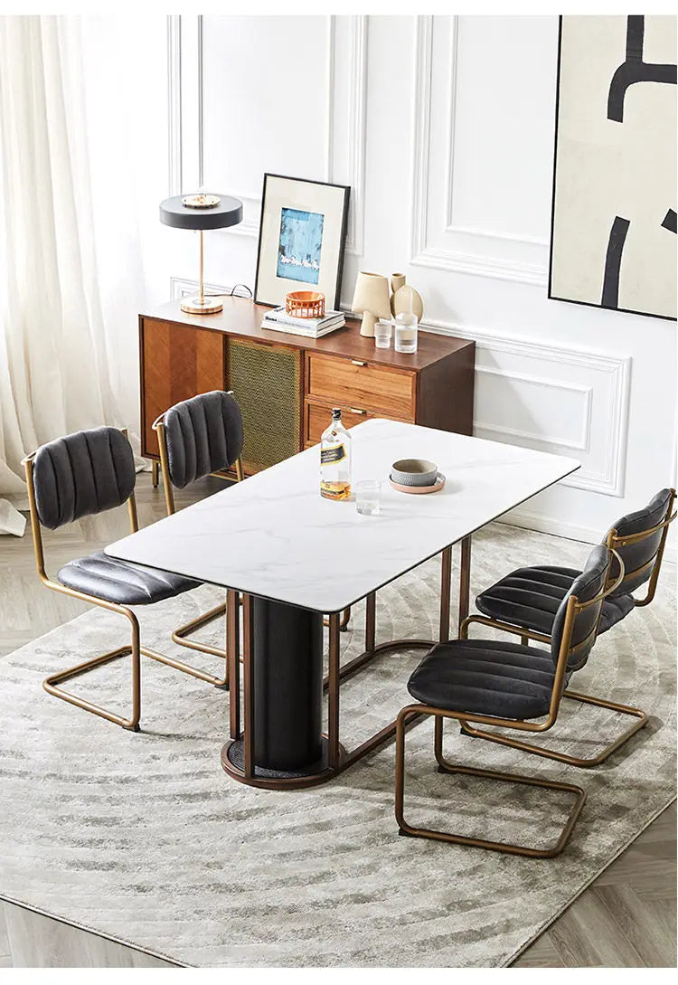 Mid-century Dining Chair Retro Iron Frame Armchair Postmodern Luxury Backrest Leisure Seat for Household Dining Room Furniture
