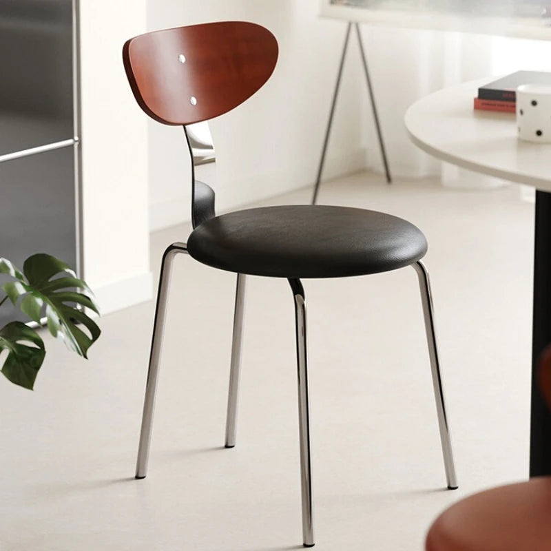 Mid-Century Solid Wood Chair Ergonomic Backrest Dining Desk Living Room Chair for Small Spaces Minimalist Home Furniture