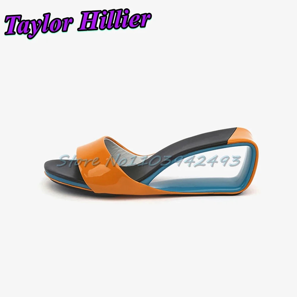 Candy Color Heeled Sandals Open Toe Heels Strange Style One Strap High Heel Women Luxury Designer Shoes Summer Patchwork Mules