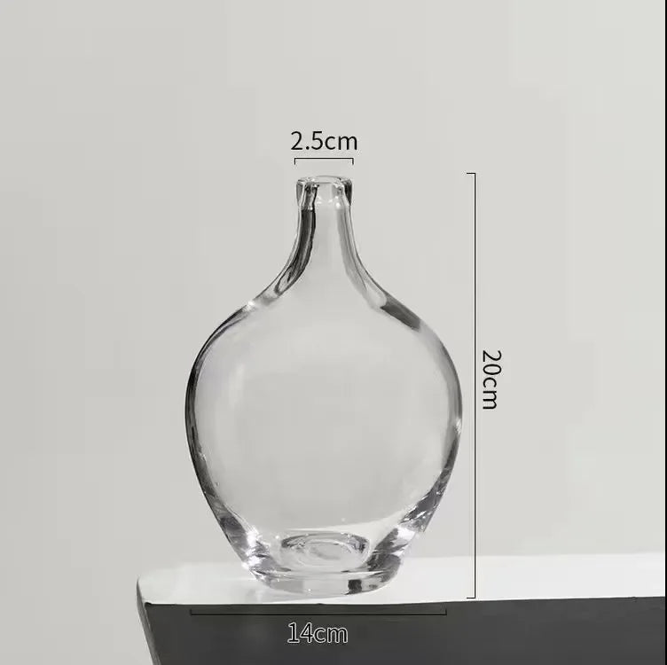 Japanese Style Big Belly Clear Glass Vase Living Room Decoration Simple Ins Home Room Decoration Wedding Decoration