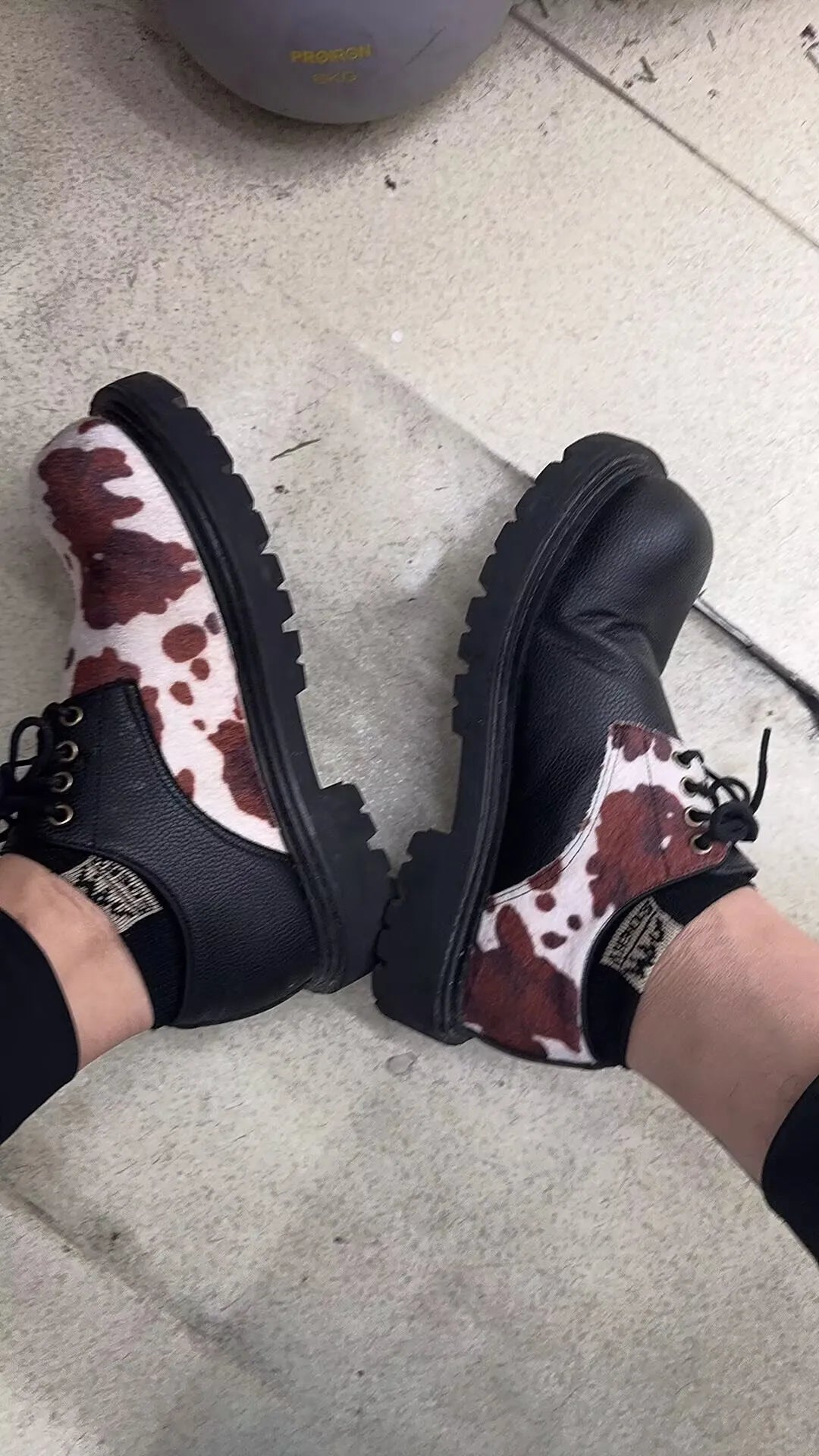 2025 Horsehair Debi  Same Men and Women Milk Mandarin Ducks Small Leather Lace-up Thick Heel Platform Soft Single Casual Shoes