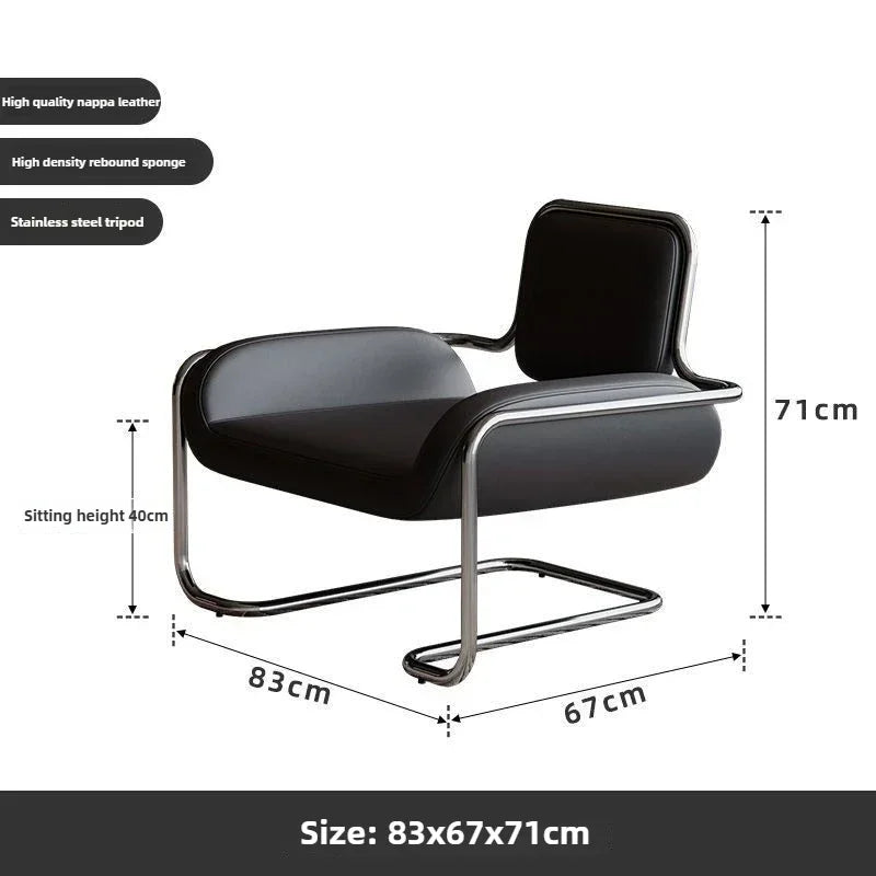 Single Chair Special-shaped Chair Nordic Designer Medieval Stainless Steel Light Luxury Minimalist Living Room Reception Leisure