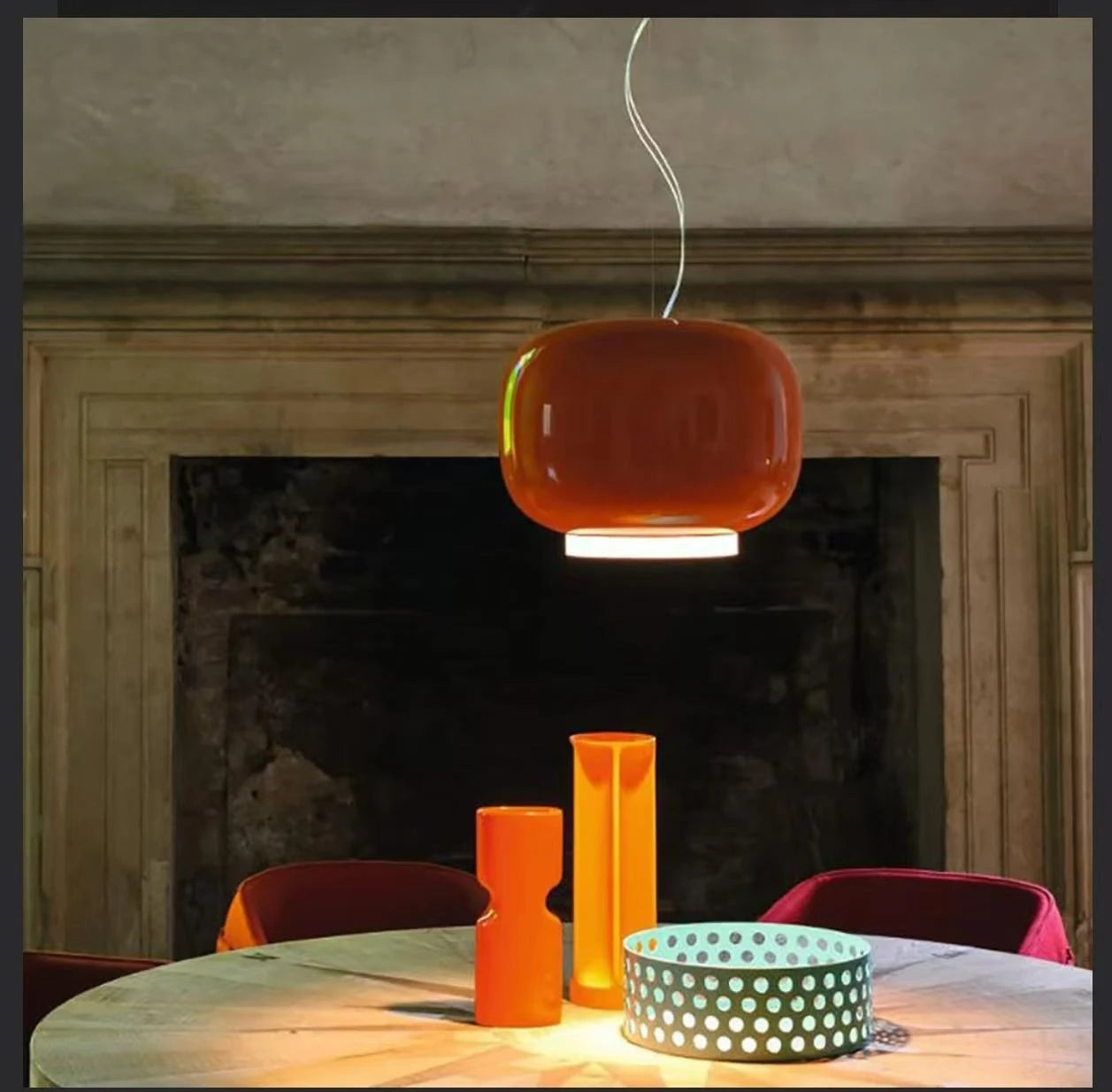 Italy Design Glass Pendant Lights Colorful Suspension Ceiling Hanging Lamp with E27 Bulbs for Dining Room Bedroom Living Room