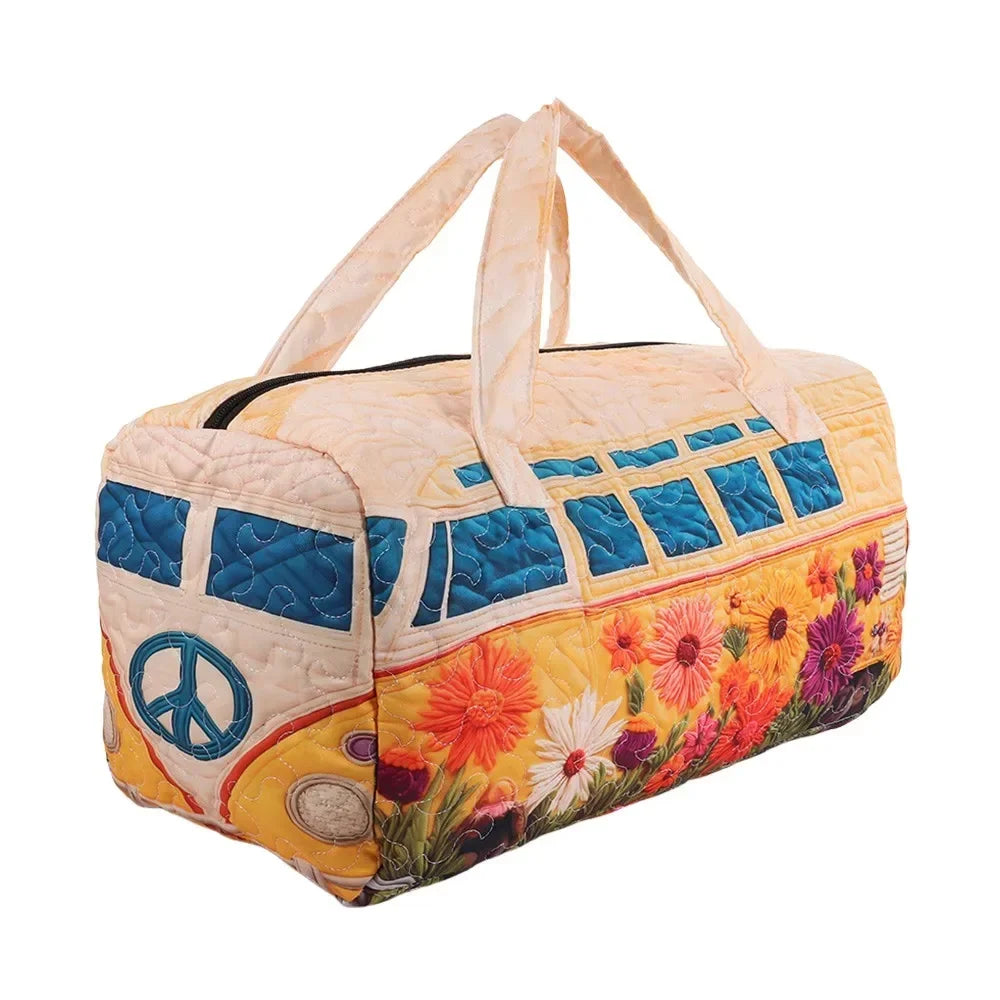 Adjustable Strap Quilted Duffle Bag 3D Quilting Craft Tote Bags Short-distance Handbag Large Capacity Travel Duffel Bag