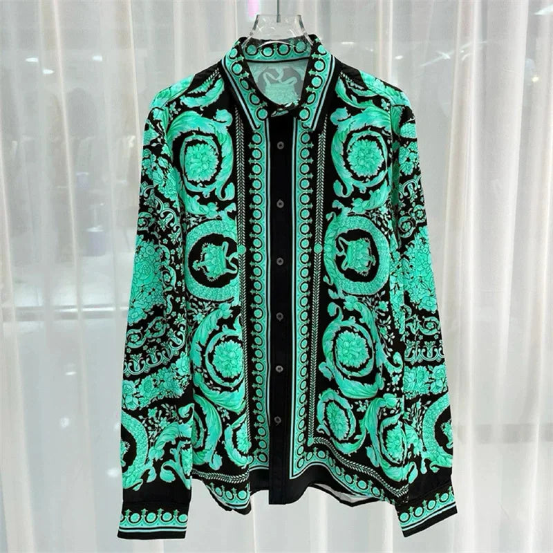2025 Spring and Summer New Fashion Digital Printing Men's Short Sleeve Shirt High Quality Comfortable Lightweight Fabric