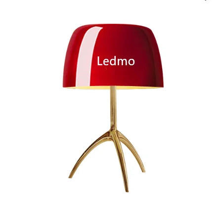 Italian Designer Glass Shade Table Lamp Tripod Desk Light for Bedroom