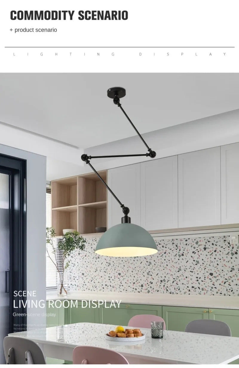 Nordic Modern Retractable Chandelier Restaurant Kitchen Living Room Bedroom Island Lamp Dining Room Home Decor Hanging Lighting