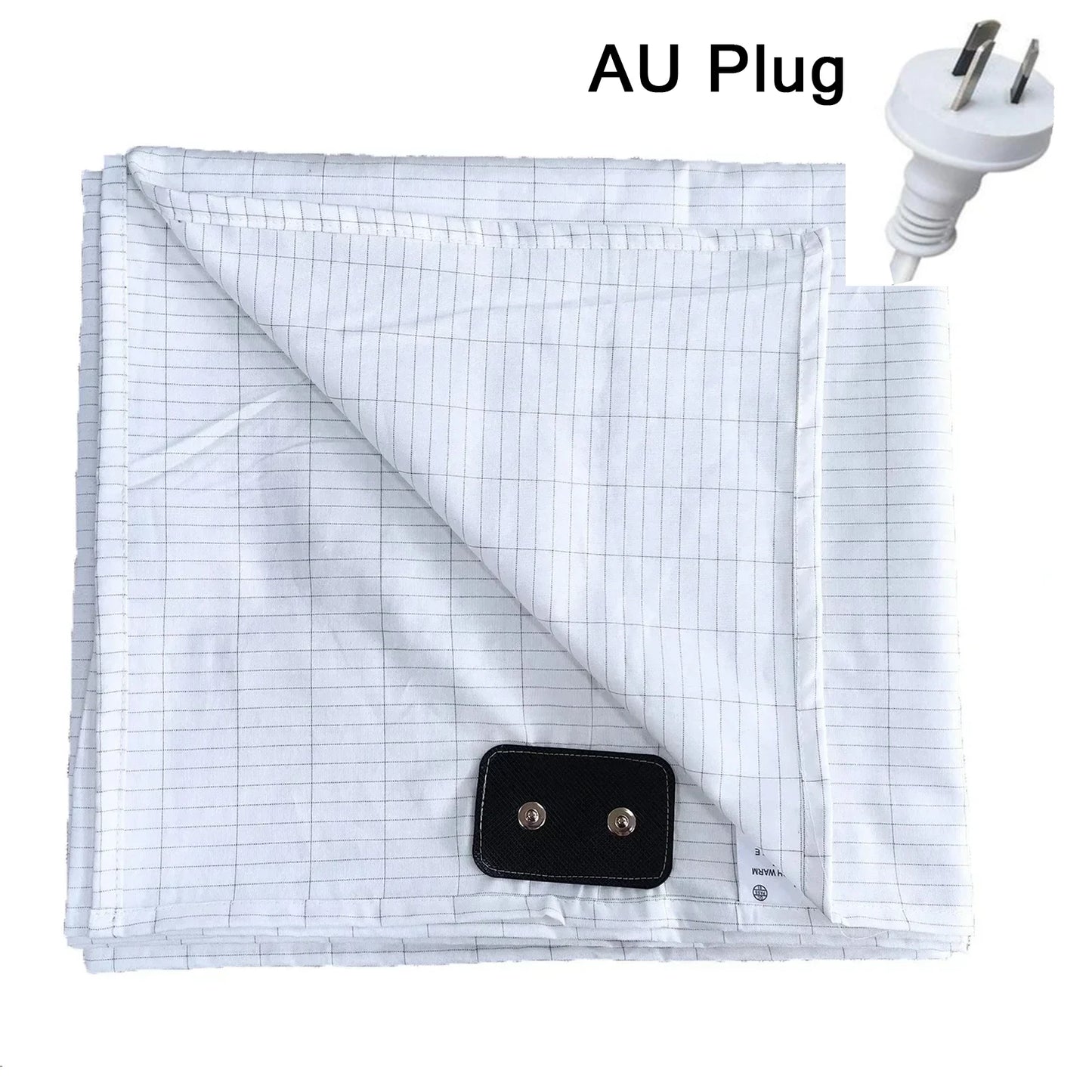 Soft and Conductive Grounding Bed Sheet AU/UK/EU/US Plug Antistatic Fiber Flat Bedsheet for Better Sleep Natural Health