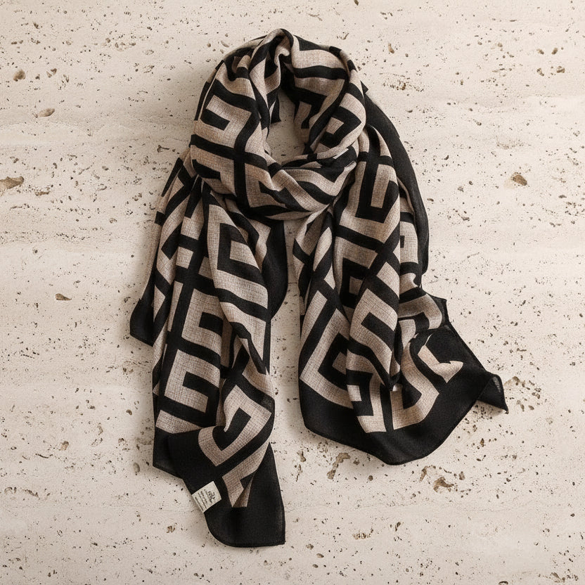 180x90cm Back-type Printed Scarf for Women's Tlmeless Cotton Linen Scarf Fashionable and Versatile Warm Shawl