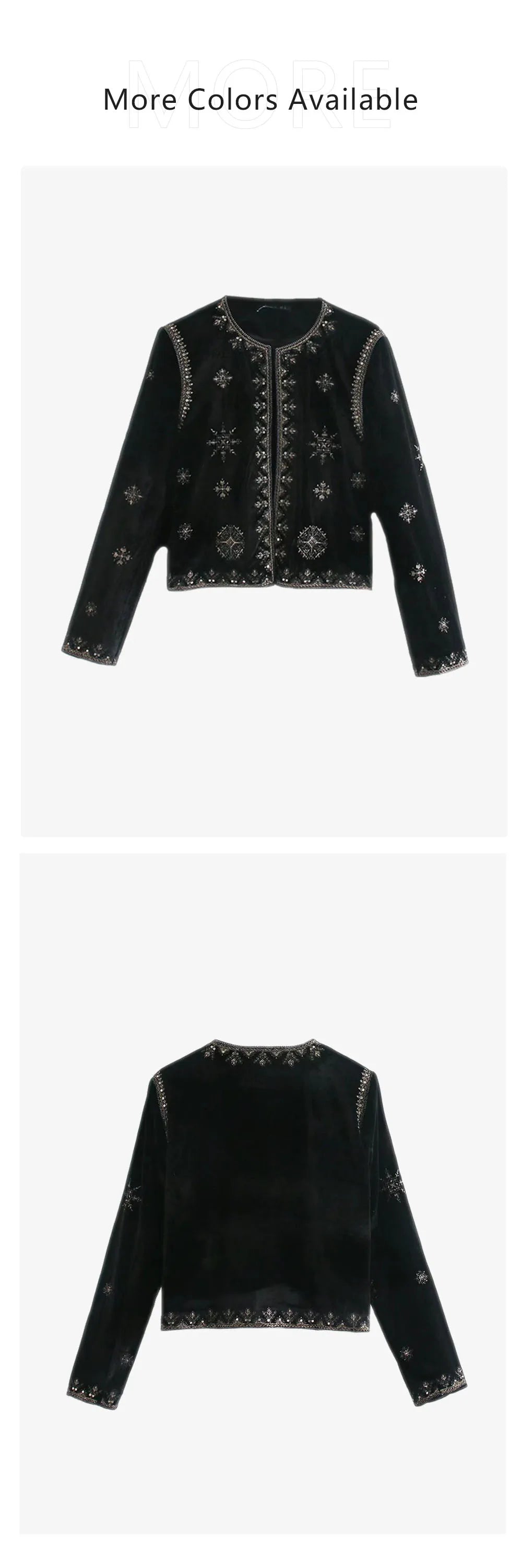 2025 Zarb Spring/Summer New Women's Fashion and Versatile Slim Fit Trendy Palace Embroidered Velvet Coat