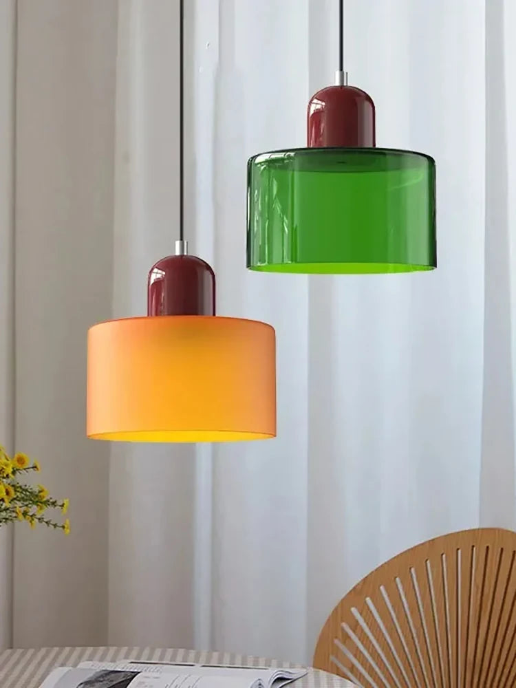 Nordic Modern Glass Bedroom Bedside Long Line Small Chandelier Restaurant Bar Chandelier Simple Lighting Atmosphere Lamp E27