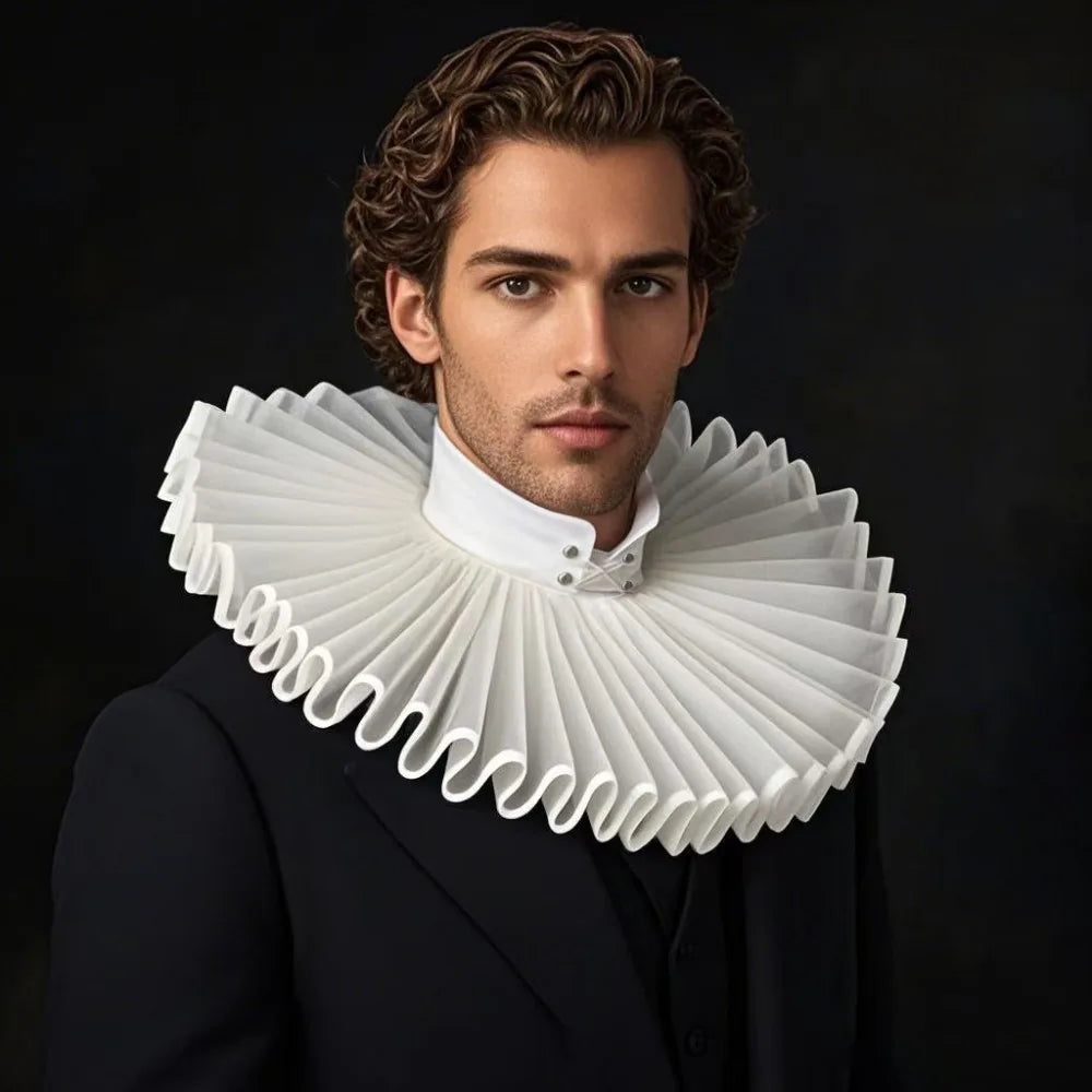 Detachable Shakespeare Neck Ruffled Collar Vintage Elegan Renaissance False Collar Victorian Costume Retro Ruff Collar