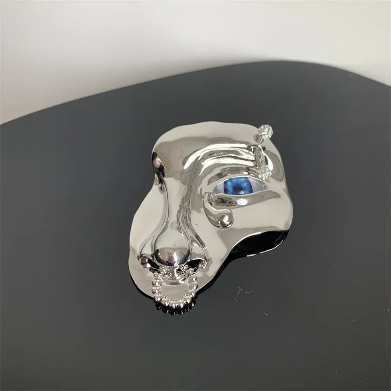 2024 New French Gold-Plated Face Brooch Vintage Fashion Suit Skirt Brooch Unisex Men's Women's Jewelry Accessories