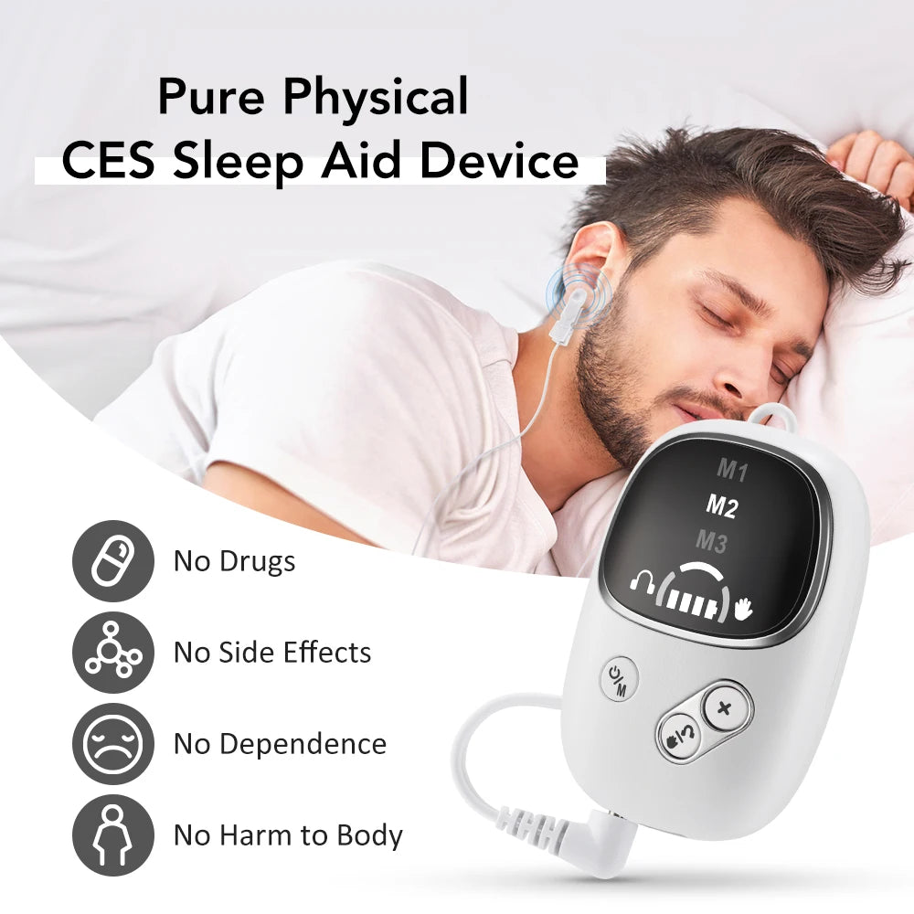 CES Vagus Nerve Stimulation Clip Ear Sleep Aid Device Relieve Insomnia Promote Fast Sleep Deep Sleep Anxiety Depression Reliever