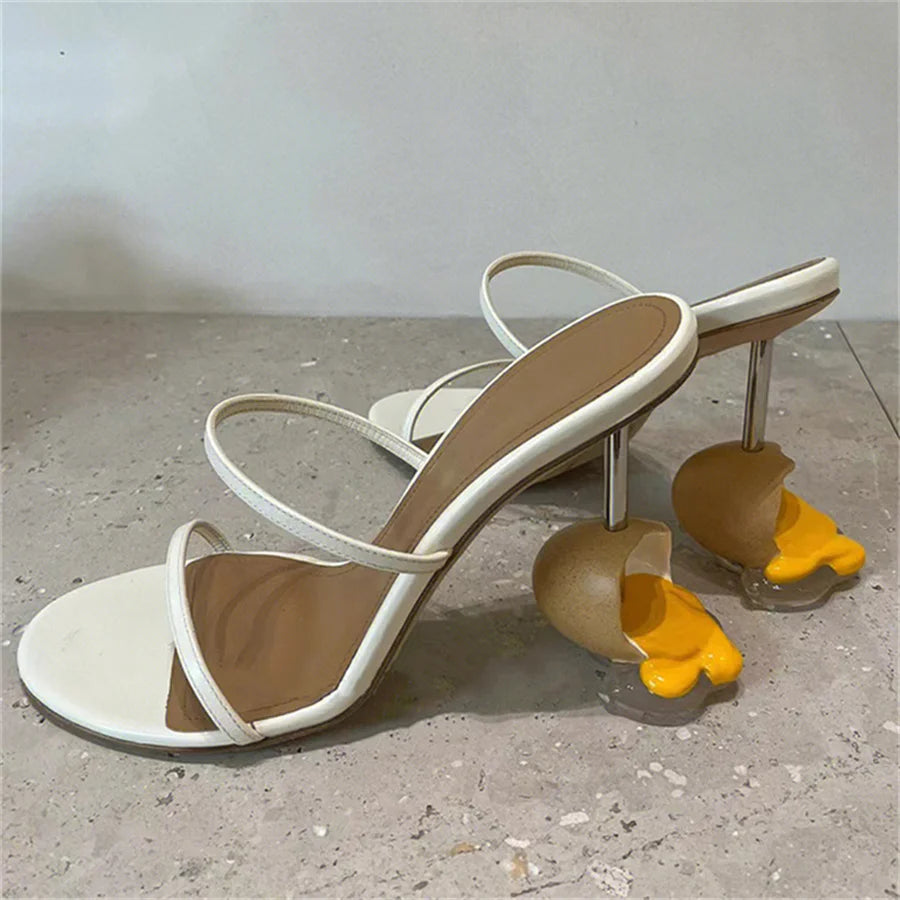 Strange Egg Heel Women Slippers High Heel Shoes Dress Pumps Ladies Sexy Slides Designer Summer Gladiator Sandals Woman Stiletto