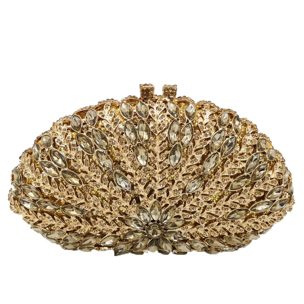 Wedding Green/Blue Purse Crystal Bridal Clutches Bags Rhinestone Lady Diamond Party Handbags Prom Formal Purses Bag