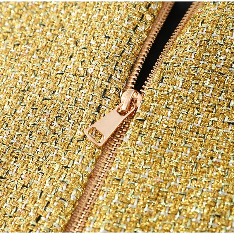 Elegant Chic Gold Sparkle Capelet Top Shiny Tweed Shoulder Wrap Turtleneck Short Cloak New Lady Evening Club Party Tops 2026
