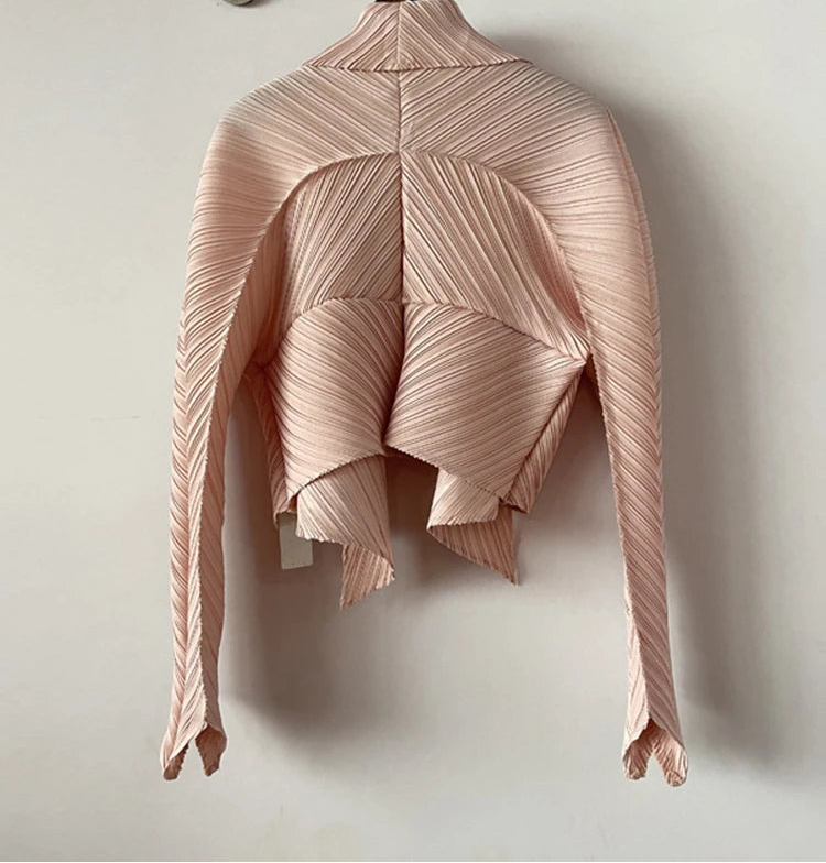 Women Irregular Jacket Coat Laple Open Stitch Short Style Full Sleeve Autumn Summer 2026 New Female Loose Casual 15KB745